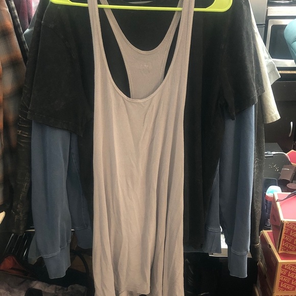 StringerTank Top with Y Back  Soft Fabric Silver - Picture 1 of 2